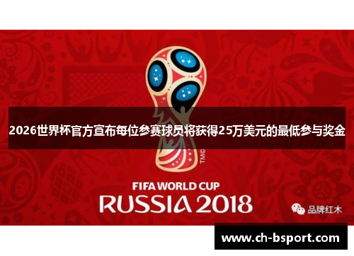 2026世界杯官方宣布每位参赛球员将获得25万美元的最低参与奖金